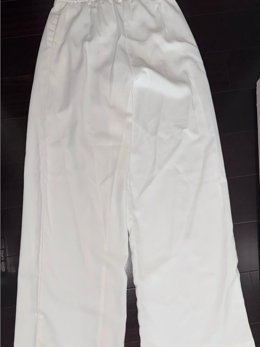 Elleven Womenβs Small Long White Elastic Waist Wide-Leg Dance Pants
